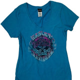Las Vegas Harley Davidson Graphic T-Shirt - Large Blue Cotton
