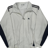 Adidas Track Jacket - Medium White Polyester