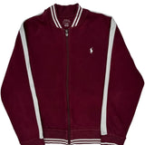 Polo By Ralph Lauren Track Jacket - Medium Burgundy Cotton