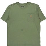 Carhartt T-Shirt - Large Green Cotton
