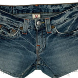 True Religion Mini Denim Shorts - 30W US 2 Blue Cotton