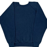 80S Blank Unbranded Sweatshirt - Large Blue Cotton Blend
