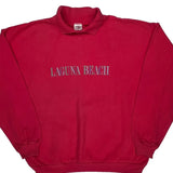 Laguna Beach Crazy Shirt Collared 1/4 Zip - Small Red Cotton