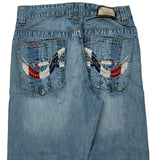 Embroidered Back Pockets Pepe Jeans Jeans - 32W 30L Light Wash Denim