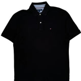 Tommy Hilfiger Polo Shirt - Large Black Cotton
