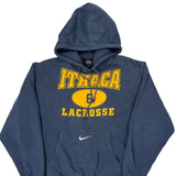 Ithaca Lacrosse Nike College Hoodie - Medium Blue Cotton
