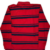 Tommy Hilfiger Striped Long Sleeve Polo Shirt - XL Red Cotton