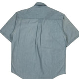 Woolrich Short Sleeve Shirt - Large Blue Cotton