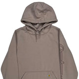 Carhartt Spellout Hoodie - XL Gray Cotton Blend