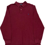Polo By Ralph Lauren Long Sleeve Polo Shirt - 2XL Burgundy Cotton