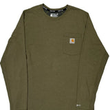 Force Carhartt Long Sleeve T-Shirt - Large Green Cotton