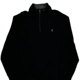 Performance Polo By Ralph Lauren 1/4 Zip - XL Black Cotton