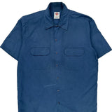 Brill Metal Works Dickies Short Sleeve Shirt - Large Blue Polyester Blend