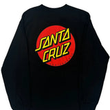 Skateboarding Santa Cruz Graphic Long Sleeve T-Shirt - Small Black Cotton