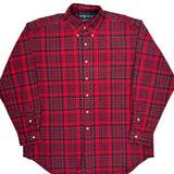 Ralph Lauren Checked Flannel Shirt - Large Red Cotton