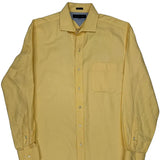 Tommy Hilfiger Slim Fit Shirt - Large Yellow Cotton