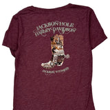 Harley Davidson Graphic T-Shirt - Medium Burgundy Polyester Blend