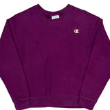Reverse Weave Champion Sweatshirt - Large Purple Cotton