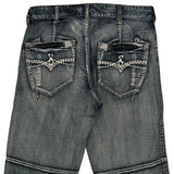 Mishka Nyc Contrast Stitch Denim Shorts - 34W 14L Gray Denim