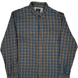 Quiksilver Checked Flannel Shirt - XL Blue Cotton