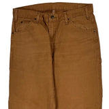 Dickies Double Knee Carpenter Trousers - 36W 30L Brown Cotton