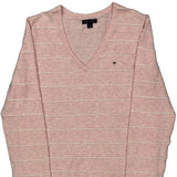 Tommy Hilfiger Striped Sweater - Medium Pink Cotton