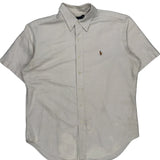 Ralph Lauren Striped Short Sleeve Shirt - Large Pink Cotton