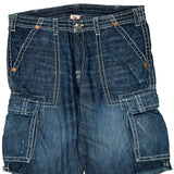 True Religion Cargo Denim Shorts - 40W 12L Blue Cotton