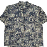Ho Aloha Floral Hawaiian Shirt - 2XL White Cotton