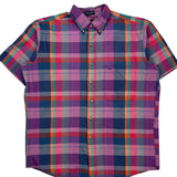Gant Checked Short Sleeve Shirt - Large Multicoloured Cotton Blend