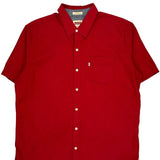 Levis Slim Fit Short Sleeve Shirt - XL Red Cotton