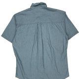 Chaps Ralph Lauren Short Sleeve Shirt - Medium Blue Cotton