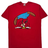Goofy Graphic Disney Cartoon T-Shirt - XL Red Cotton