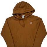 Reverse Weave Champion Hoodie - Small Brown Cotton