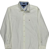 Tommy Hilfiger Slim Fit Shirt - Large White Cotton