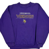 Minnesota Vikings Logo Athletics Nfl Sweatshirt - Large Purple Cotton