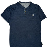 Lee Henley T-Shirt - XL Blue Cotton Blend