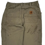 Loose Original Fit Carhartt Carpenter Trousers - 30W 36L Khaki Cotton