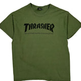 Thrasher Graphic T-Shirt - Large Green Cotton