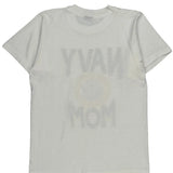Single Stitch Navy Mom Screen Stars Graphic T-Shirt - Medium White Cotton Blend
