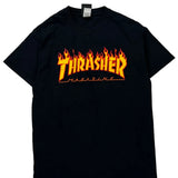 Thrasher Graphic T-Shirt - Medium Black Cotton