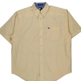Tommy Hilfiger Short Sleeve Shirt - Large Yellow Cotton