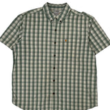 Carhartt Checked Short Sleeve Shirt - XL Green Cotton