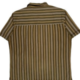 Jack Wolfskin Striped Short Sleeve Shirt - Large Brown Cotton