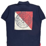 R.L.Y.C. Club Polo By Ralph Lauren Graphic Polo Shirt - Large Navy Cotton