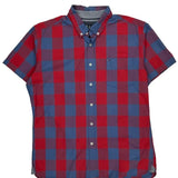 Tommy Hilfiger Checked Short Sleeve Shirt - XL Blue Cotton