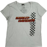 Harley Davidson Graphic T-Shirt - Large White Cotton