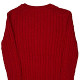 Tommy Hilfiger Cable Knit Jumper - Small Red Cotton