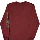 Carhartt Spellout Long Sleeve T-Shirt - Small Burgundy Cotton