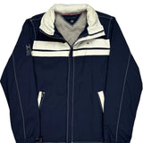 Tommy Hilfiger Striped Windbreaker - Small White Polyester